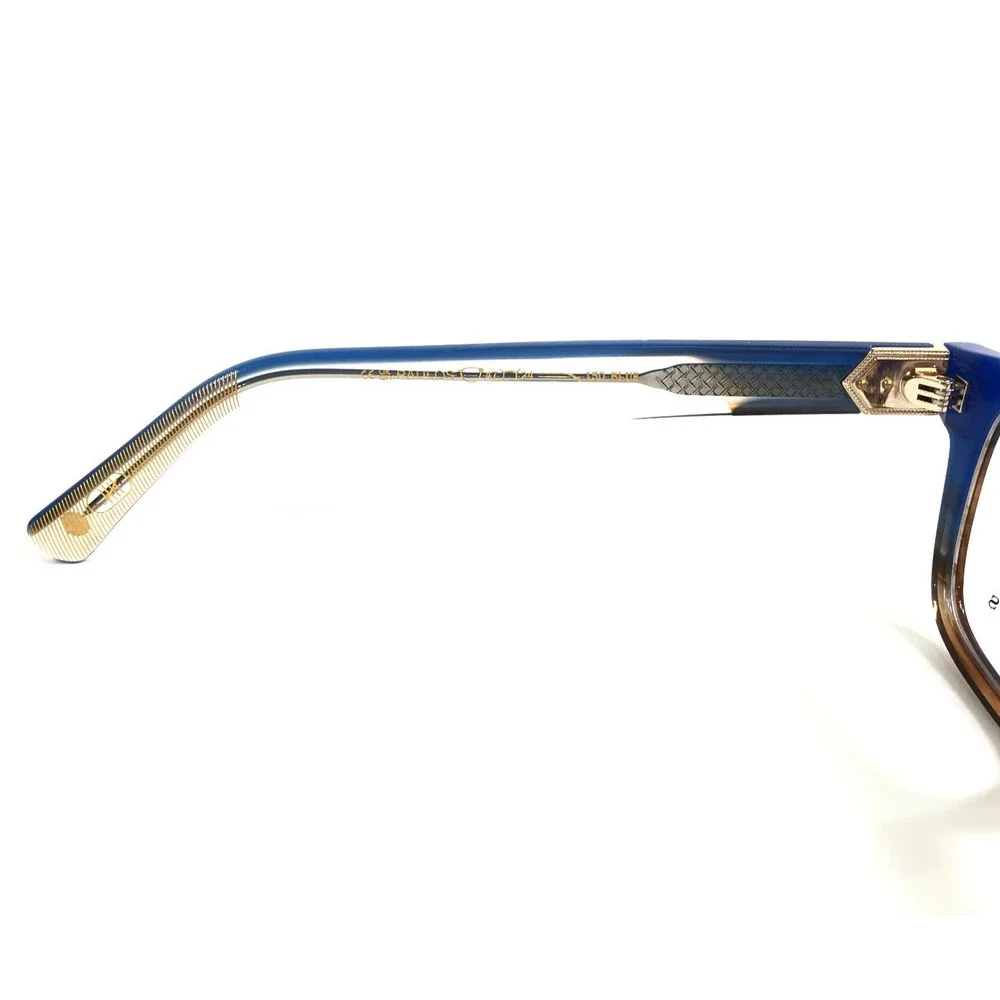 Erkers Eyeglasses Frames PAULOS BLUE Brown Stripe Square Full Rim 47-24-150